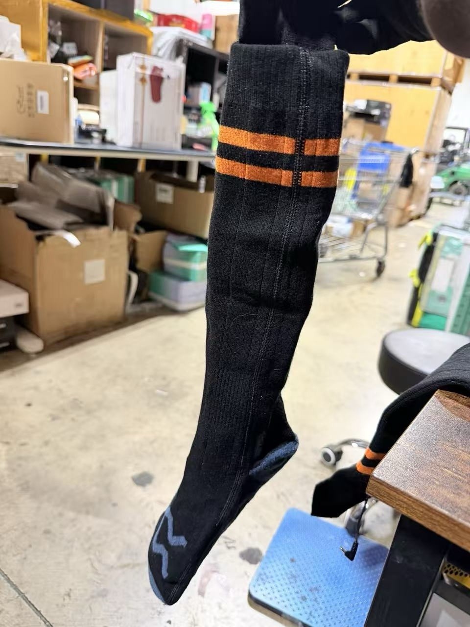 (One Size)Electric Heated Socks 5000mAh Rechargeable 4 Heat Settings for Outdoor