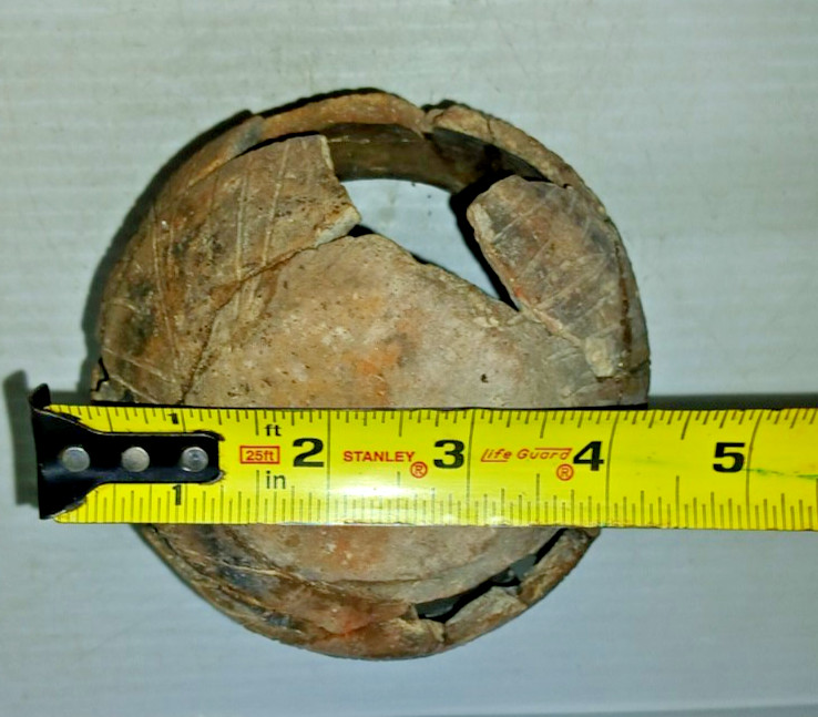 Pre-Columbian Native American Indian Mississippian Partial Pottery Jar Artifact