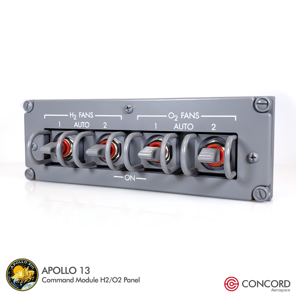 APOLLO 13 COMMAND MODULE QUAD SWITCH PANEL - H2-O2 FAN SWITCHES