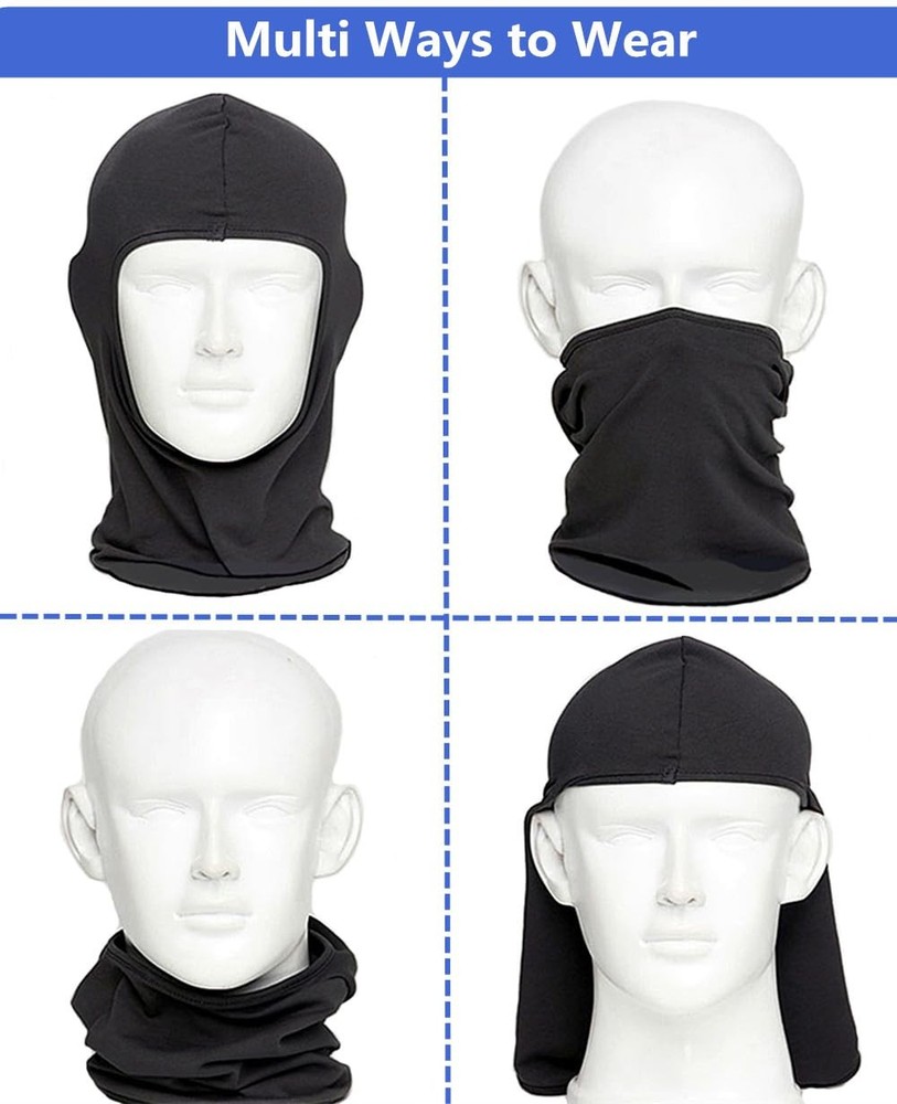 Balaclava Ski Mask Head Full Face Windproof One Size-Medium, Black