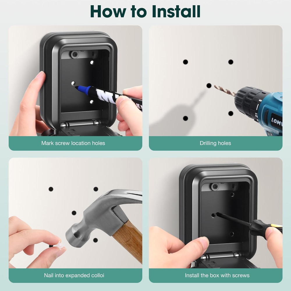 Smart Key Lock Box Electronic Bluetooth Lock Box with APP Control & PIN Code Typ