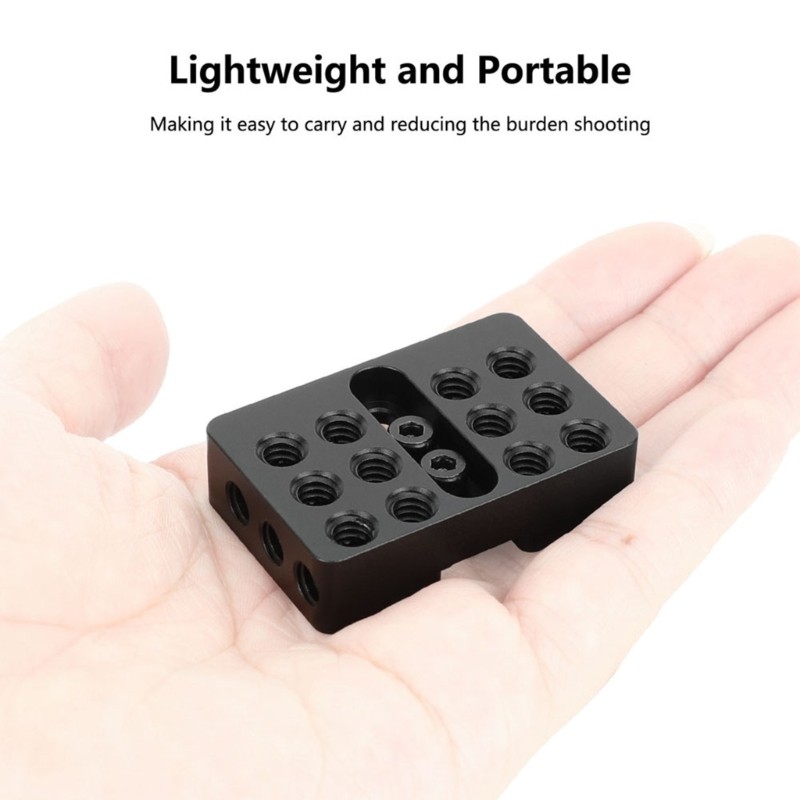 Lightweight Camera Cheese Plate Hot Shoe Adapter MultiHole Base 1/4Inch Thread