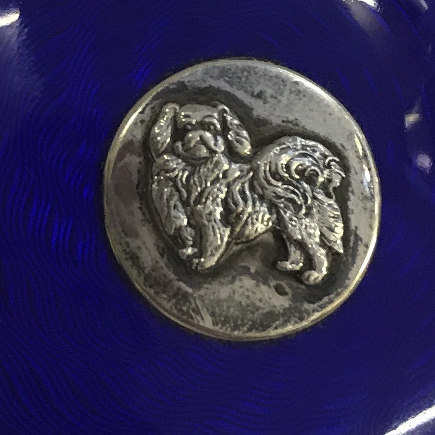 Art Deco Solid Silver Enamel King Charles Spaniel Compact Turner & Simpson 1936