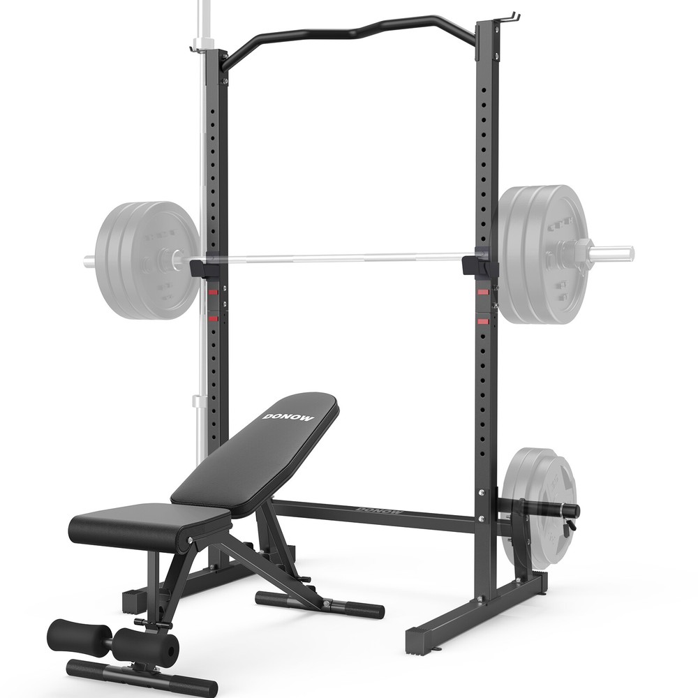 Olympic Weight Bench Pres with Squat Rack Adjustable Workout Bench with Rack