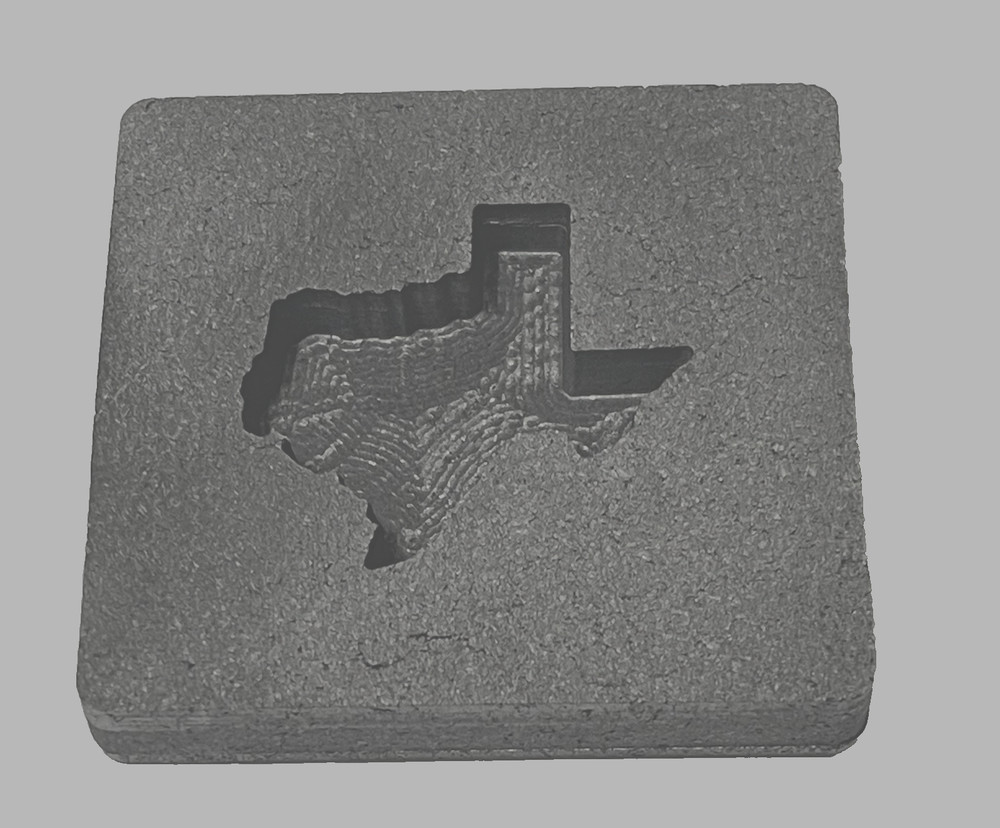 Graphite Ingot Mold For Casting 2 oz Gold Reverse Texas