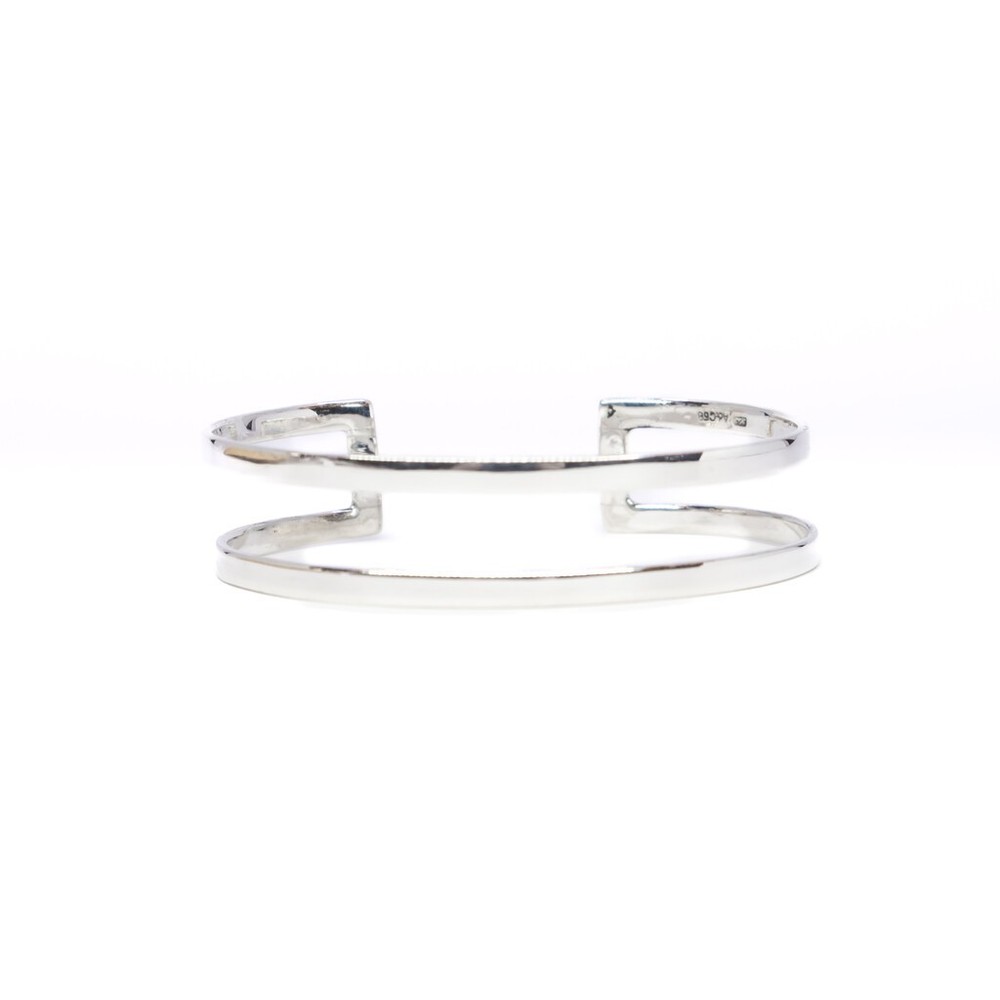Solid Sterling Silver Cuff Bangle 66mm #61603