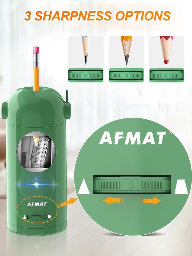 AFMAT Electric Pencil Sharpener, Fully Automatic Sharpener for Green