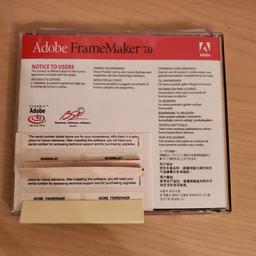 Adobe FrameMaker 7.0 for Windows & Serial Number