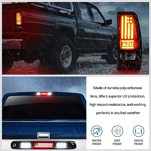 LED Tail Light + 3rd Brake Tail Lights with 3rd Brake Light U.S. Flag Pattern