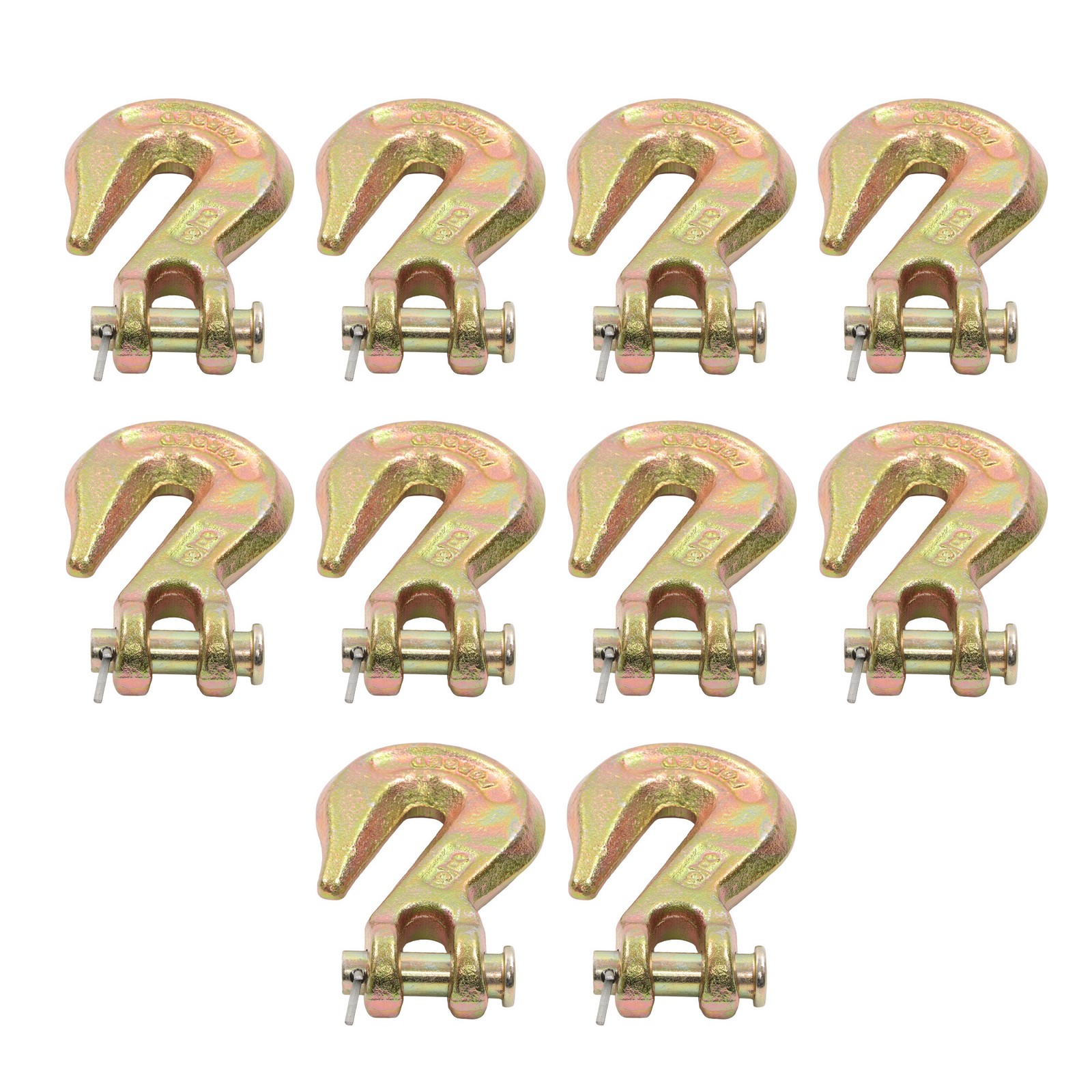 3/8 Inch 6600 Lbs Clevis Grab Hooks G70 for Trailer Truck Tow Chain (10 Pack)