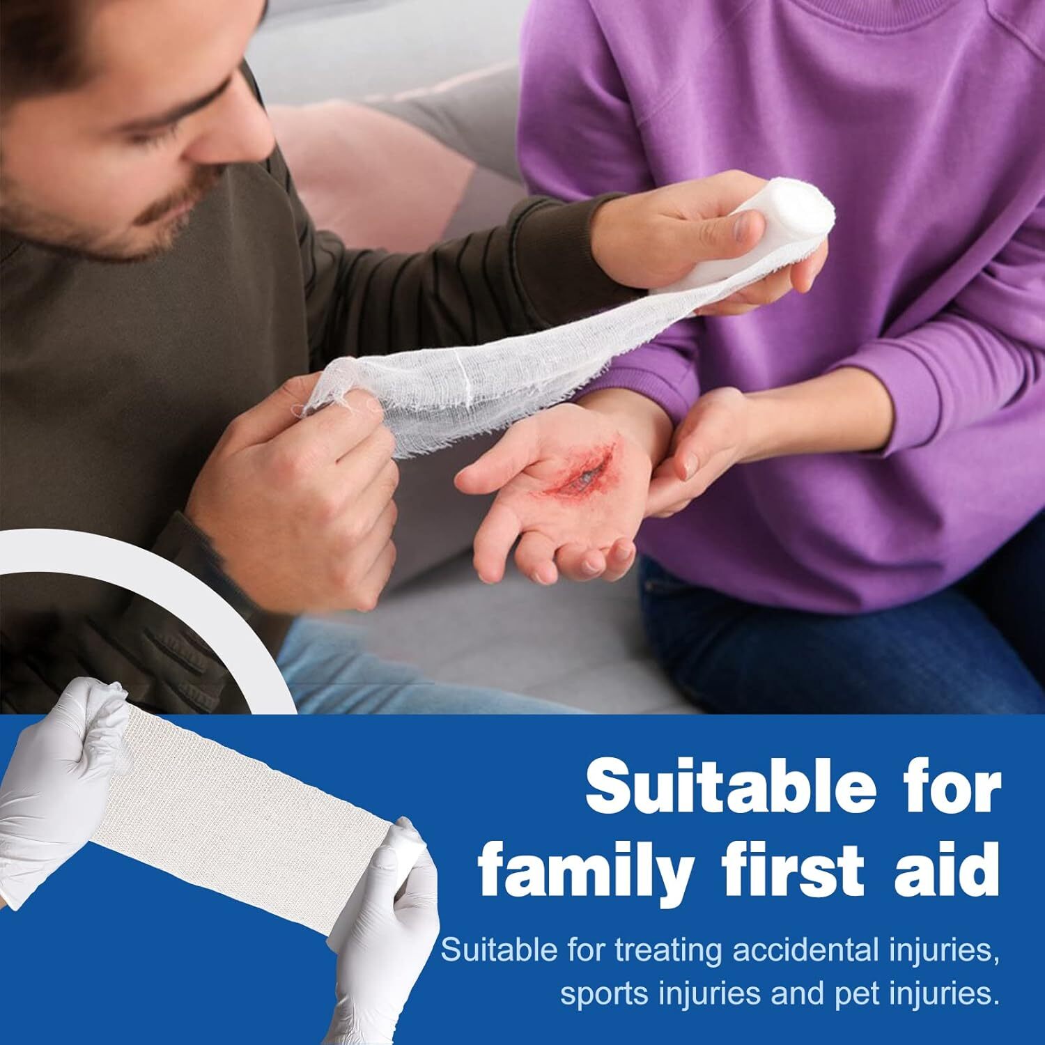 30 Pack Gauze Rolls Bandages, 4 in X 4.1 Yards, Premium Medical Supplies & First