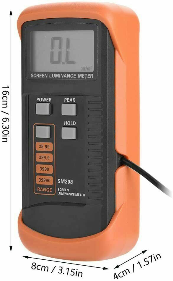 Screen Luminance Meter Light Brightness Detector with Range 0.01 to 39990 cd/m2