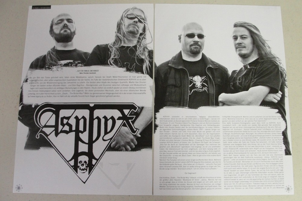 ASPHYX 15 pc. Magazine Clippings Lot DEATH METAL Holland Morgoth Torchure