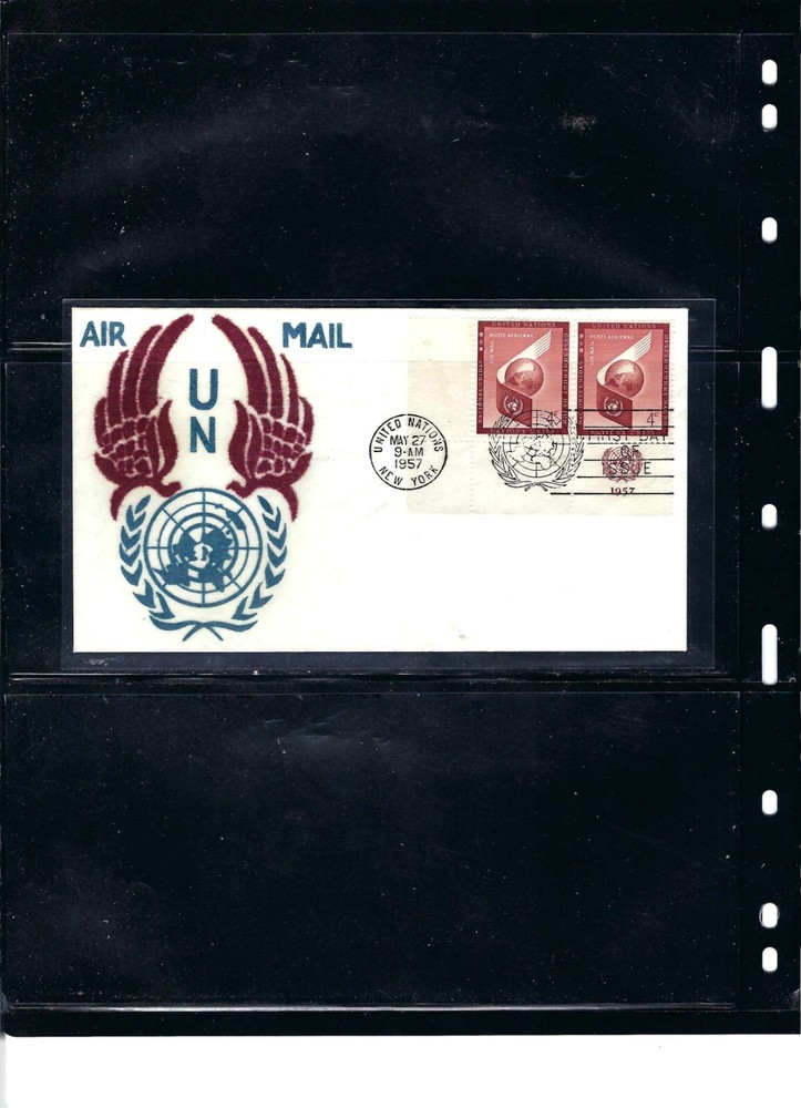 1957 4 Cent AIRMAIL FDC (Scott# C5) - VELVATONE Cachet (922)