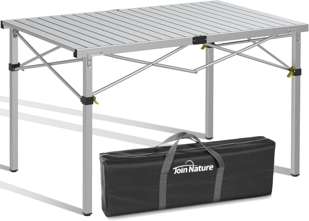 46.4" Large Folding Camping Table 2-6 People Heavy Duty Camp Table Foldable W/