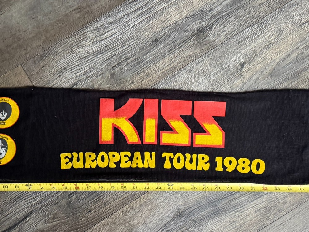 KISS Scarf Banner Unmasked European Tour Germany Vintage Kiss Aucoin Memorabilia