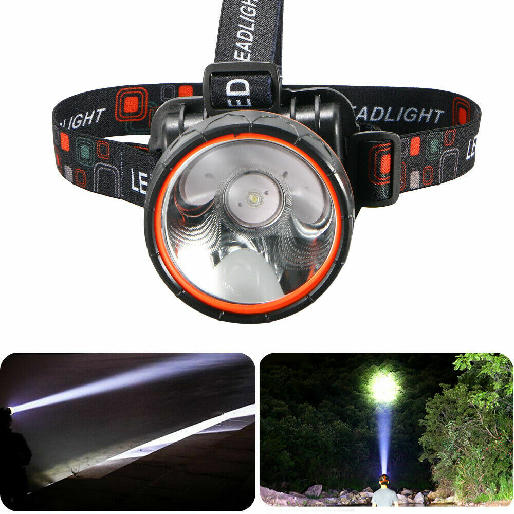 LED Headlamp USB Rechargeable Head Torch Hands Free Hiking Running Camping Gear