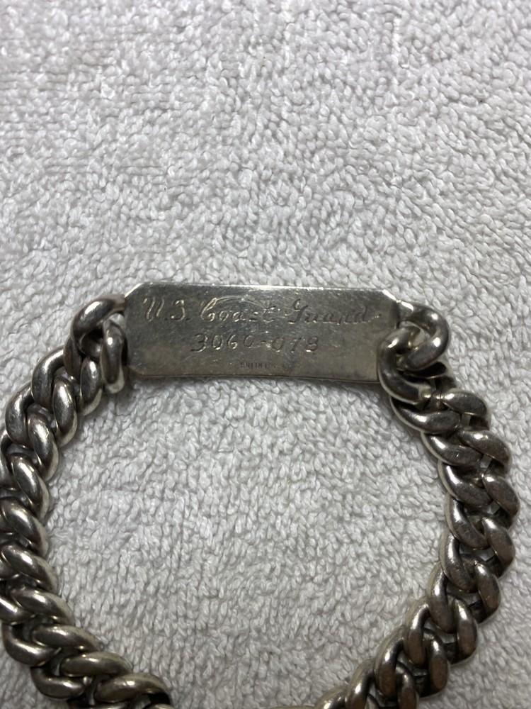 WWII U.S. Coast Guard Sterling Silver ID Bracelet - Joseph A. Eicher 3060-078