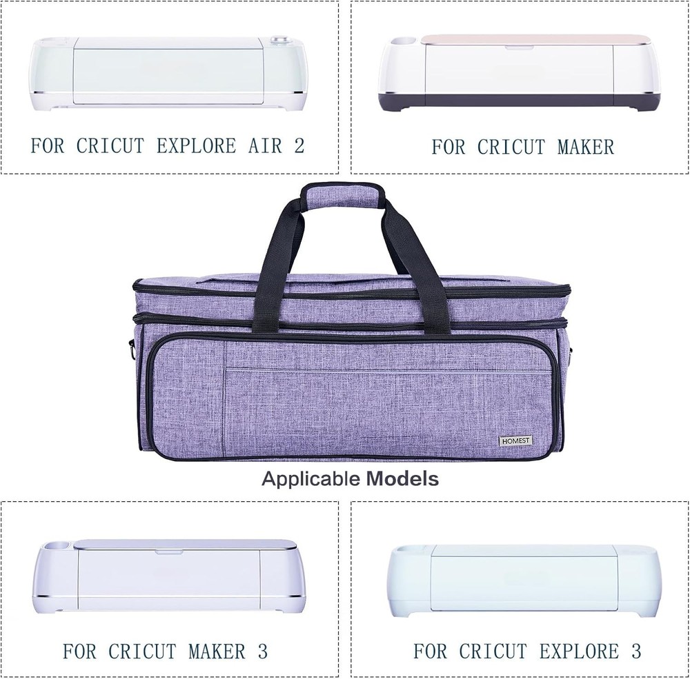 Double Layer Carrying Case with Mat Pocket for Cricut Maker 4, Explore 4, ...