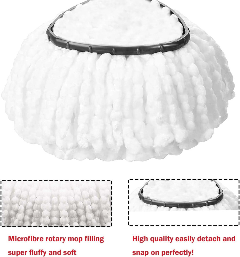 4 Pack Spin Mop Replacement Heads Microfiber Refill for Oceda Triangle Swivel...