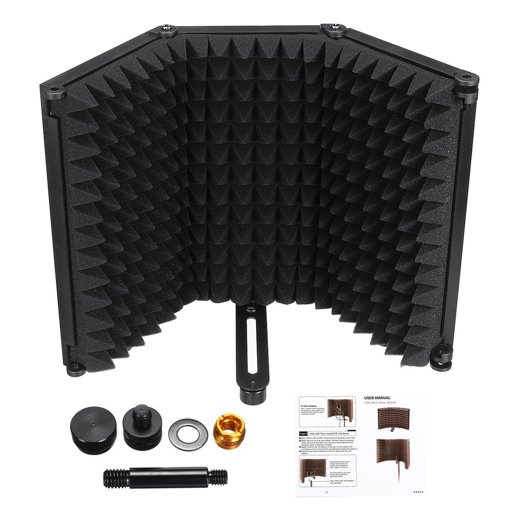 Studio Microphone Isolation Shield Filter Sound Absorber Recording Foam Panel