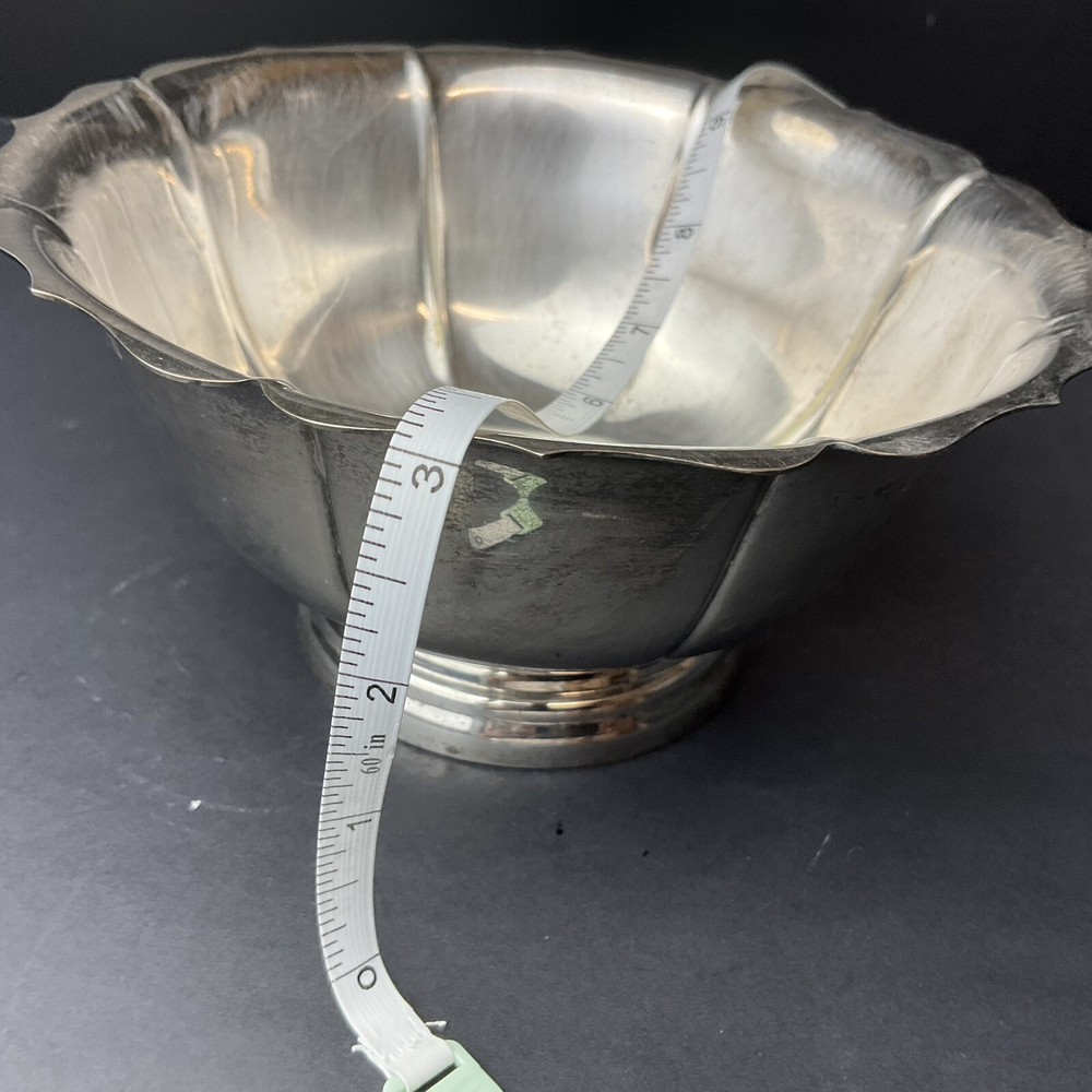Vintage Kent Silversmith Scalloped Footed Silver-plated Small bowl Rare