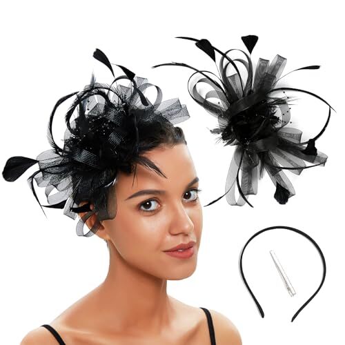 Fascinator Hat Headpiece Womens 20s Wedding Hair Accessories for Kentucky Derby