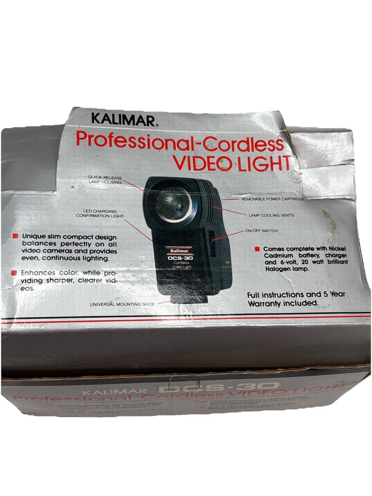 Kalimar DSC-S30 Professional Cordless Video Light Original Packaging