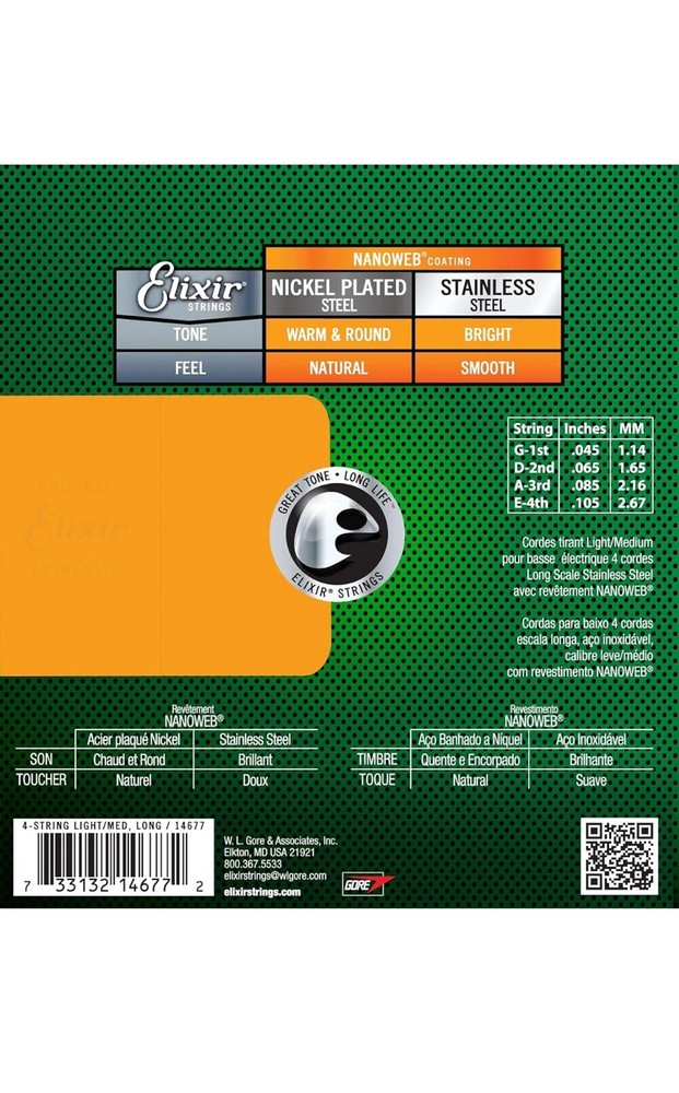 Bass Guitar Strings (14677) 45 | 105 - Bright Smooth