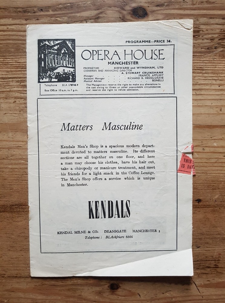 Flora Robson & Barbara Couper Signed Theatre Programme - Manchester Opera House
