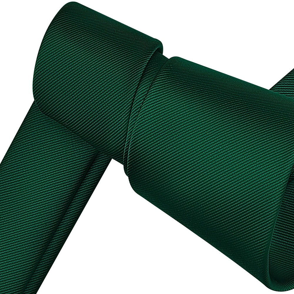 Branduce Dark Green Ties for Men Solid Plain Color Silk general,