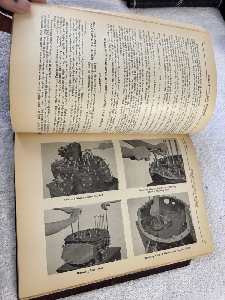 Wright Cyclone 14 Aircraft Engine Reference Book Diagrams Instructions 1940