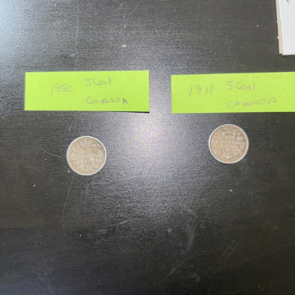 Canada Large Cent 1830-1918 + 3 X 5cent 1 .25 Cent