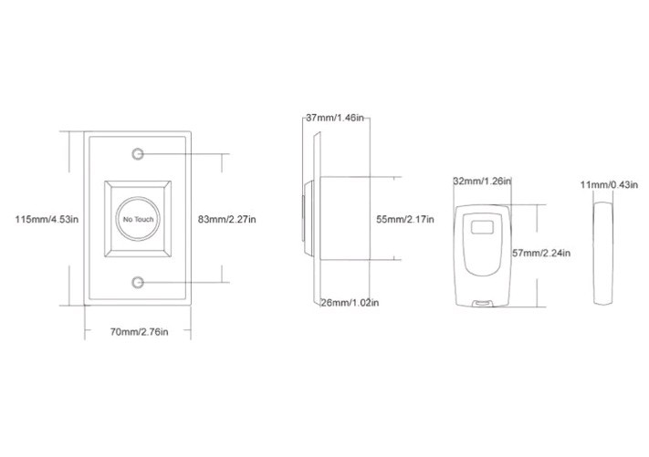 Touchless Infrared Induction EXIT Button Switch with Remote Control for...