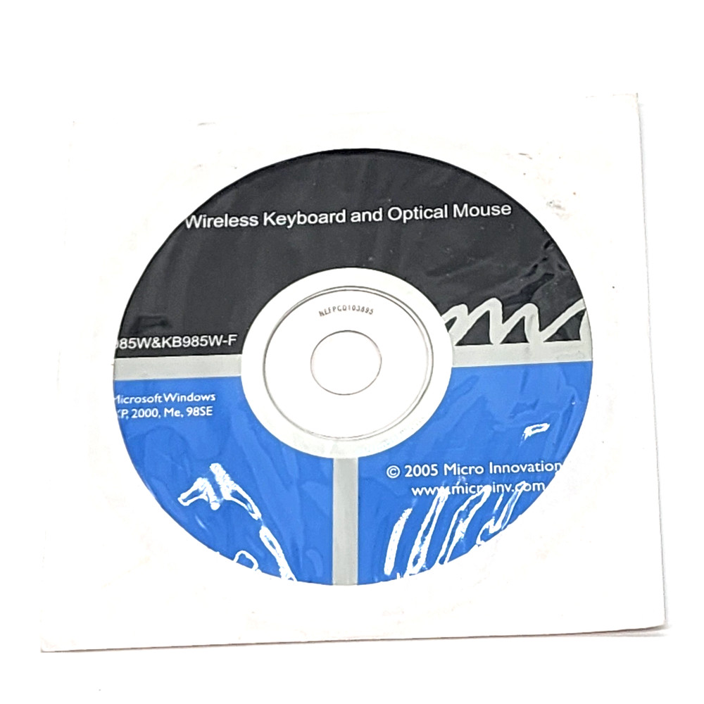 Micro Innovations Wireless Keyboard & Mouse KB982W Drivers CD for Windows