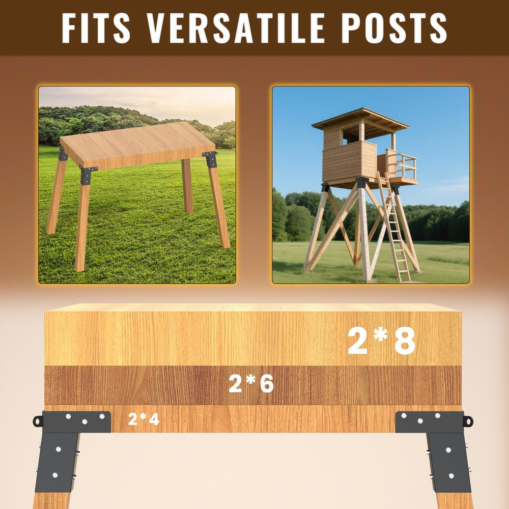 4 Pcs Deer Stand Brackets 4X4 Deer Blind Brackets Compound Angle Platform Bracke