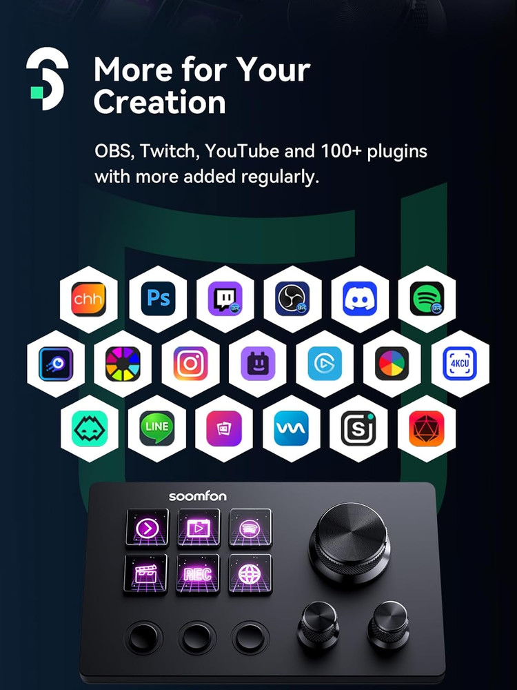 Stream Controller SE Stream Control Deck with 6 Customizable LCD Macro Keys t...