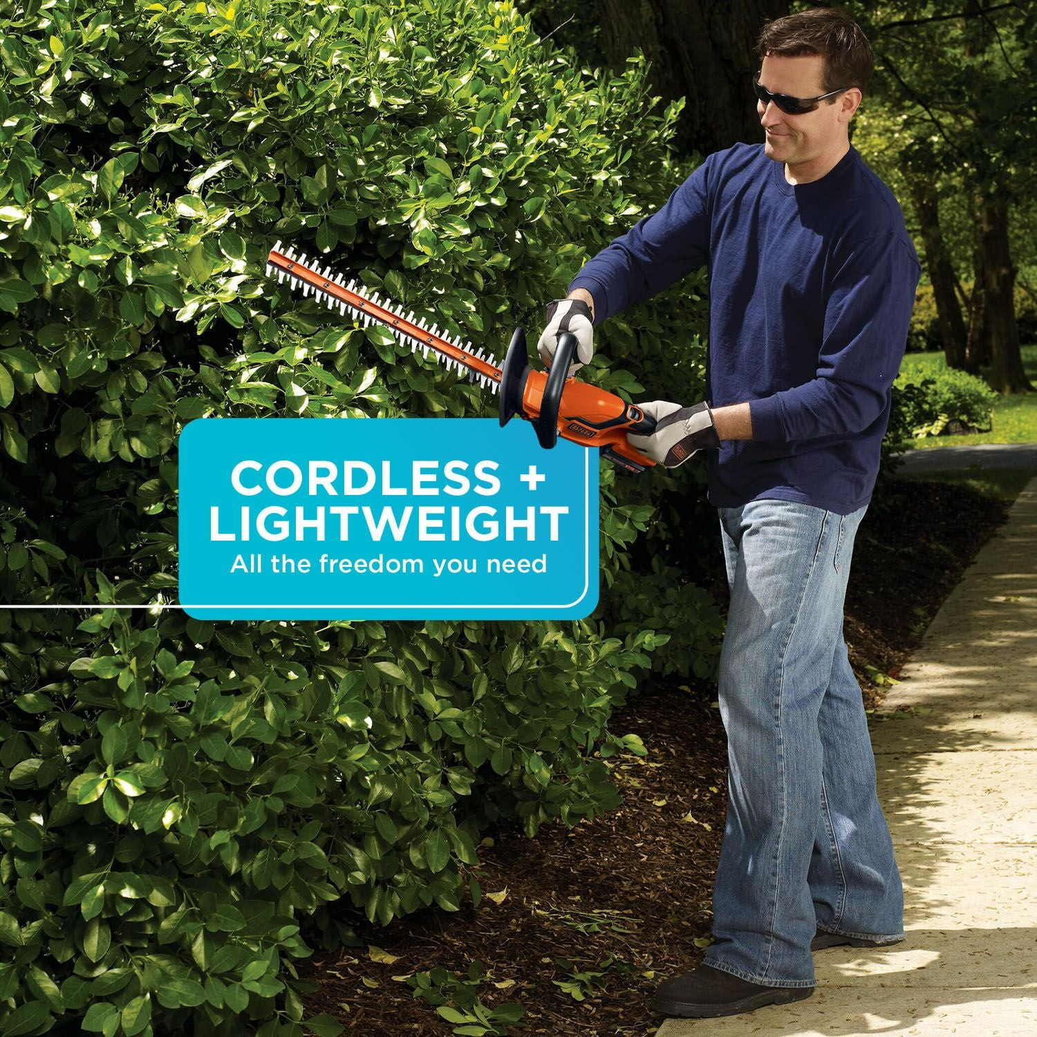 BLACK+DECKER 20V MAX* Cordless Hedge Trimmer, 22-Inch - LHT2220