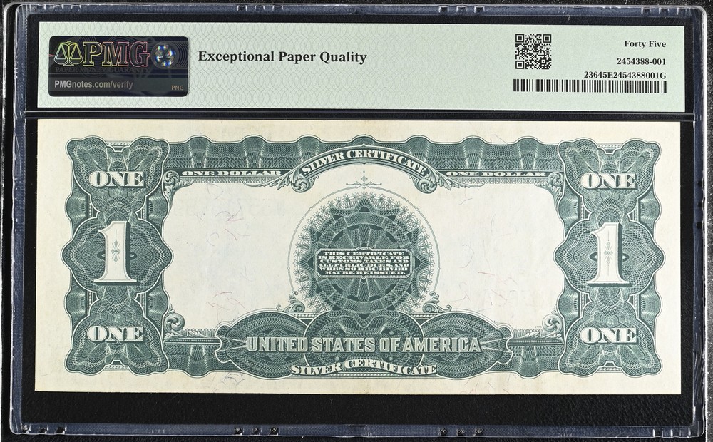 1899 $1 Large Size Silver Certificate, "Black Eagle", PMG 45 EPQ