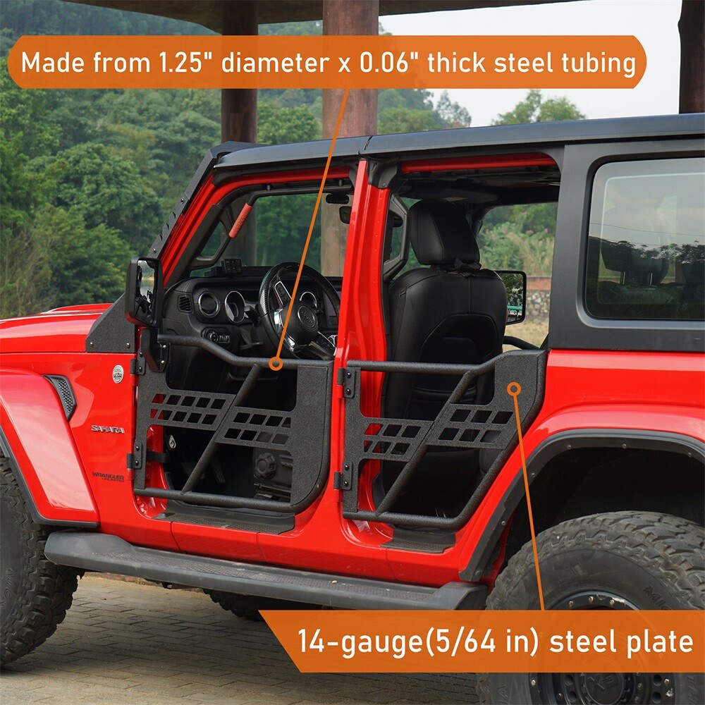 Steel Tube Half Door Guards for 2018-2025 Jeep Wrangler JL & Gladiator JT 4 Door