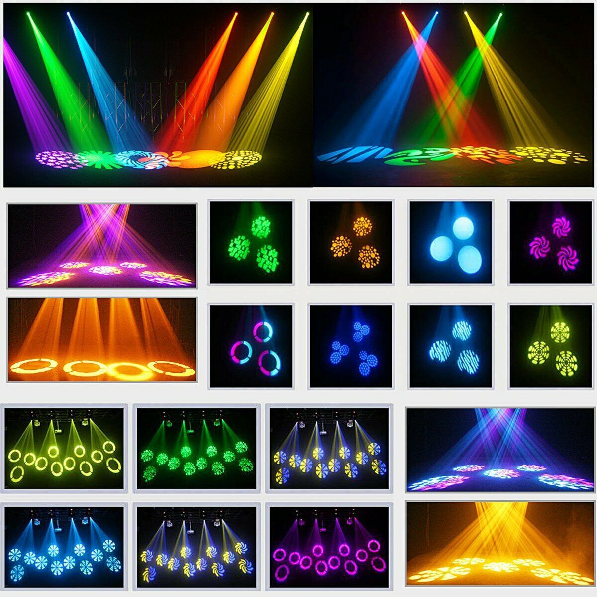 4PCS 120W LED Moving Head Stage Light RGBW Gobo Beam Spot Lighting DJ Disco DMX