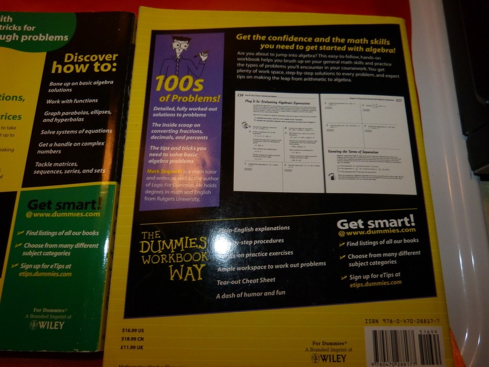 3 PACK MATH ALGEBRA BOOKS SALE For Dummies Pre Basic Math Book ❃ FreshSpun