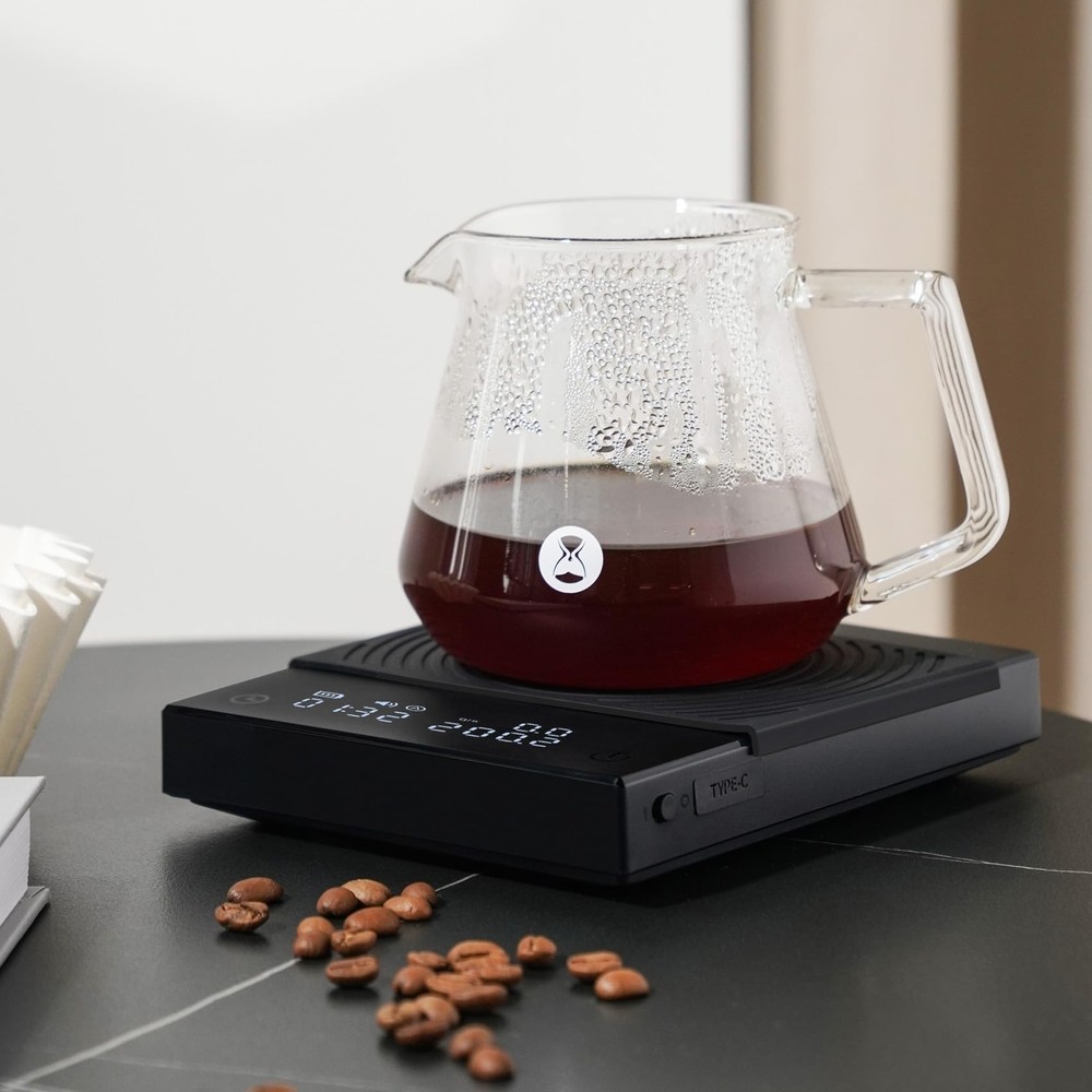 Coffee Scale Basic 2.0 Electronic Espresso Scale with Water Flow Rate and Tim...