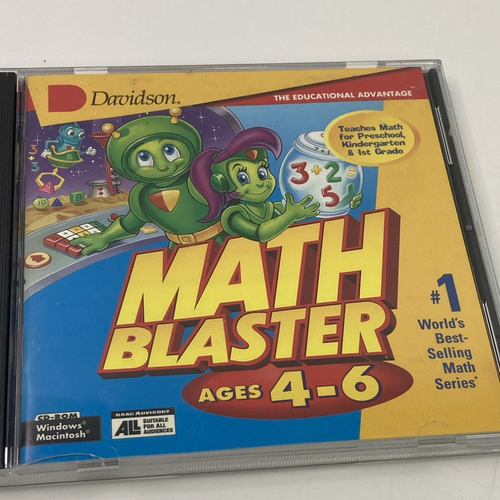⭐️⭐️⭐️⭐️⭐️ Davidson Math Blaster Ages 4-6 Grades PreK-1st CD-ROM WIN/MAC