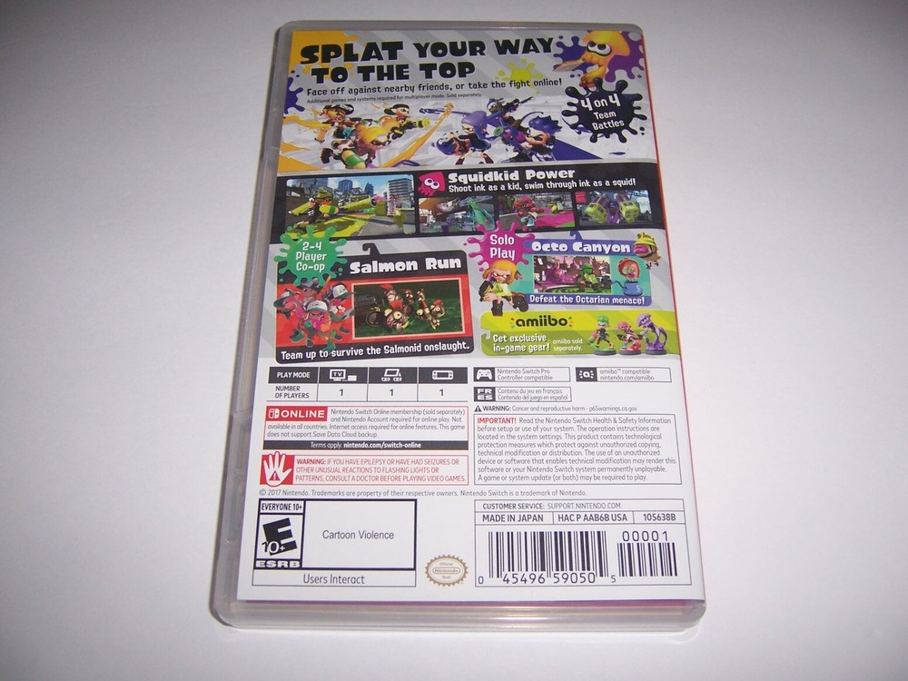 Replacement Case for Splatoon 2 Nintendo Switch Box Authentic