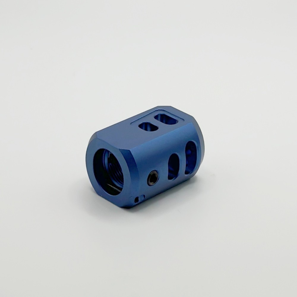 2 PACK BLUE Muzzle Brake Compensator 1/2''x28 TPI For 9mm
