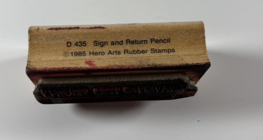 Please Sign & Return Rubber Stamp 1985 Hero Arts