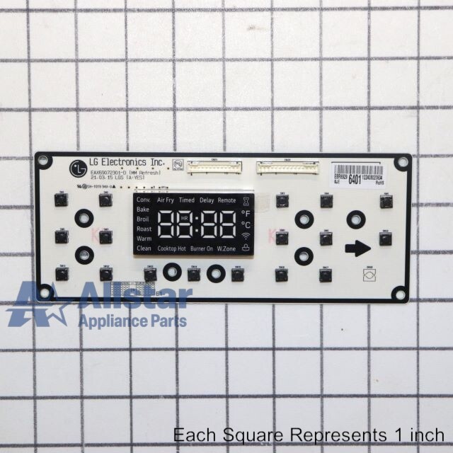 LG Range Pcb Display Control Board EBR89296401