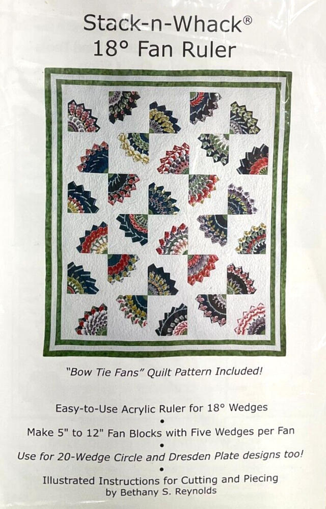 BSR DESIGNS - STACK-N-WHACK 18 DEGREE FAN RULER & PATTERN