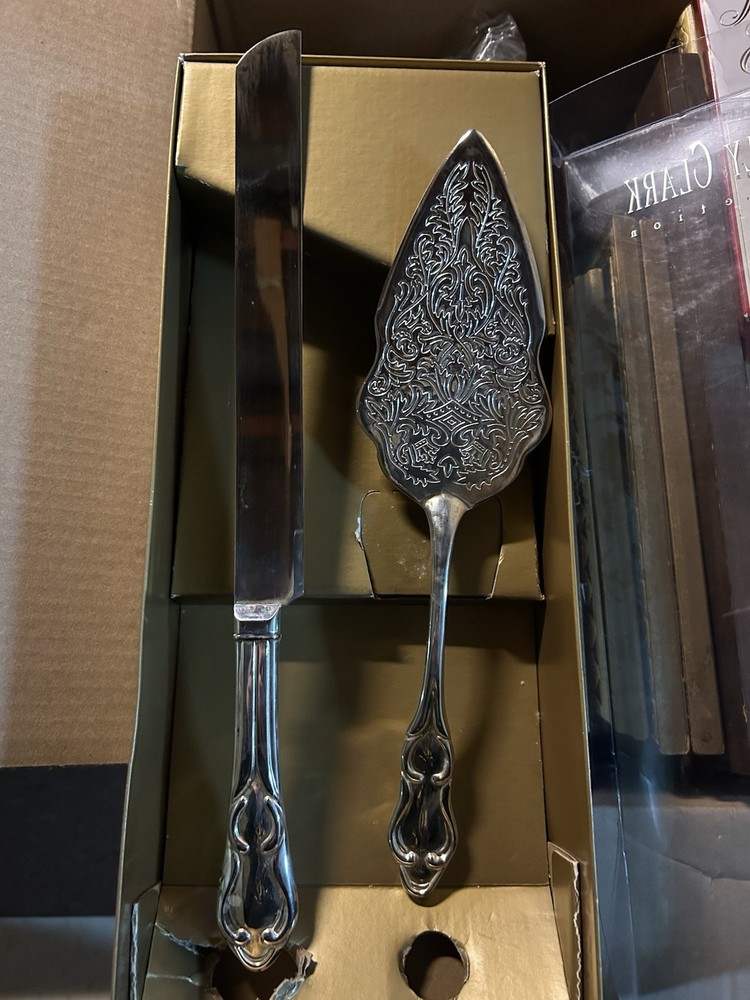 Beverly Clark Collection Silver Plated Wedding Knife Cake Server EUC